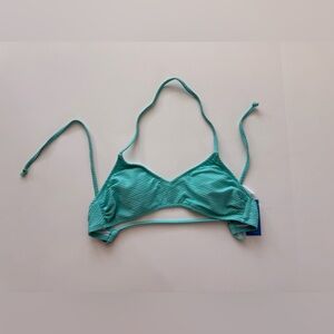 CUPSHE Textured Teal Triangle Bikini Top Size Small NWT